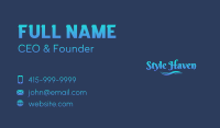 Aqua  Gradient Wordmark  Business Card Image Preview