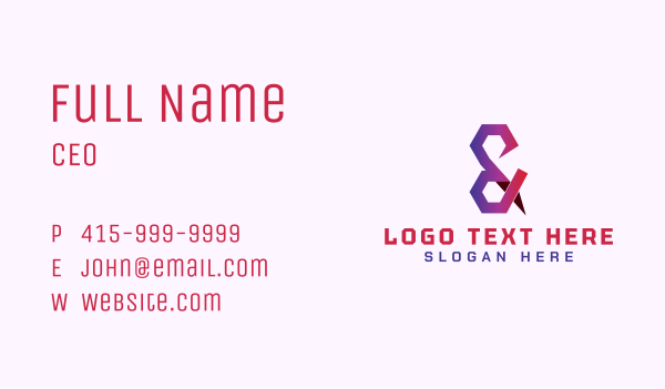 Modern Ampersand Type Business Card Design Image Preview