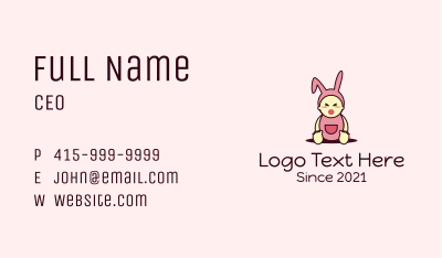 Baby Bunny Costume Business Card