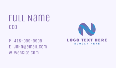 Gradient Startup Letter N Business Card Image Preview