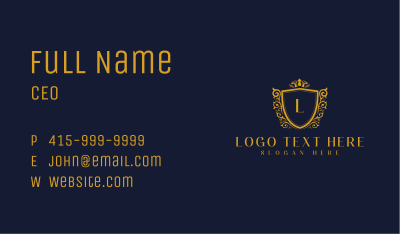 Flourish Royal Shield Business Card Image Preview