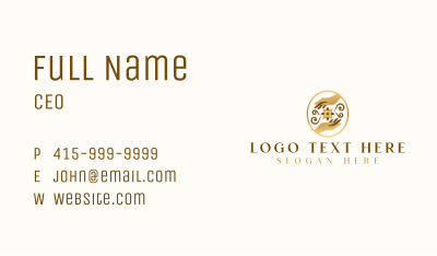 Floral Wellness Hand Business Card Image Preview