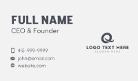 Swoosh Letter Q Business Card Design