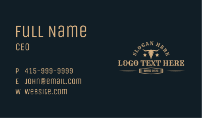 Western Bull Banner Business Card Image Preview