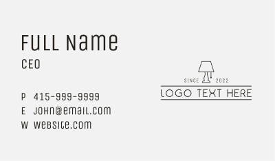 Minimalist Lamp Decor Business Card Image Preview