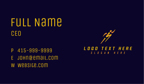 Athletic Sports Runner Business Card Design Image Preview