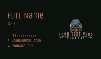 Skull Gas Mask Gaming Business Card Image Preview