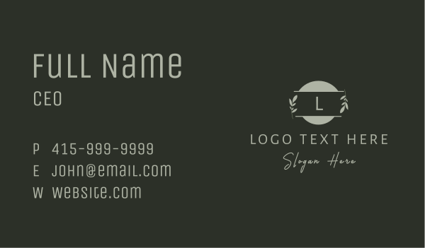 Nature Plant Badge Business Card Design Image Preview