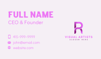 Gradient Feminine Letter R Business Card Image Preview