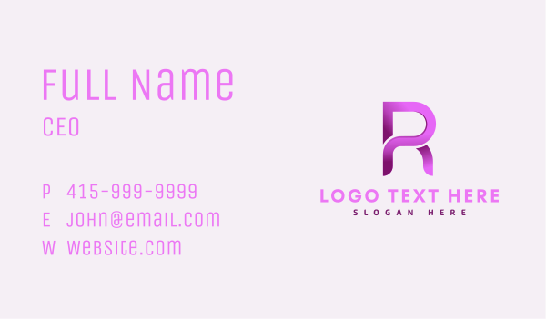 Gradient Feminine Letter R Business Card Design Image Preview