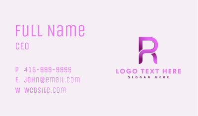 Gradient Feminine Letter R Business Card Image Preview