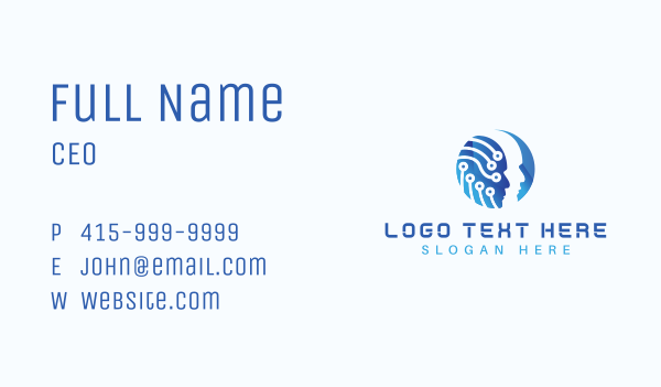 Cyber Head Technology Business Card Design Image Preview