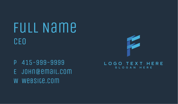 Creative Digital Letter F Business Card Design Image Preview