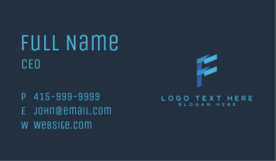 Creative Digital Letter F Business Card Image Preview