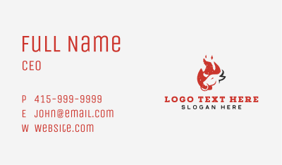 Beef Flame BBQ Grilling  Business Card Image Preview