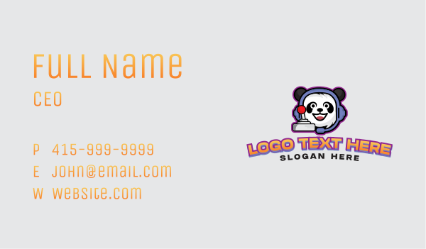 Panda Bear Gaming Business Card Design Image Preview