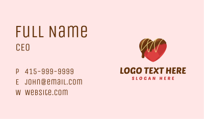 Heart Chocolate Cake Business Card Image Preview