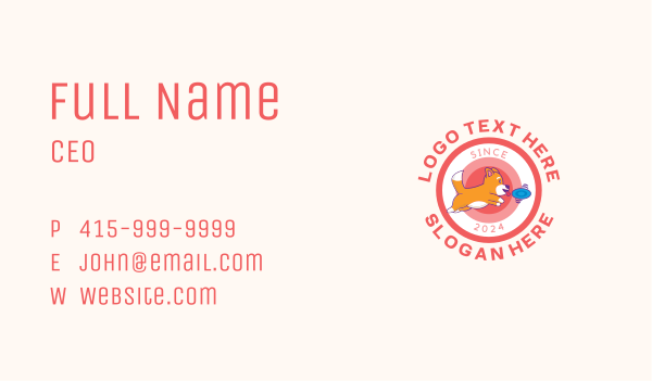 Pet Dog Frisbee Business Card Design Image Preview