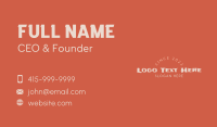 Quirky Fun Wordmark Business Card Preview