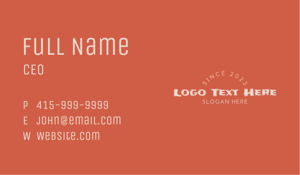 Quirky Fun Wordmark Business Card Design Image Preview