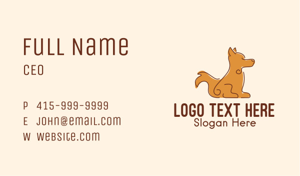 Sitting Brown Dog  Business Card Design Image Preview