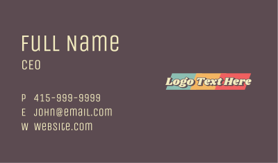 Retro Tricolor Wordmark Business Card Image Preview