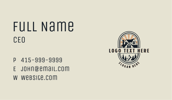 House Roofing Mountain Business Card Design Image Preview