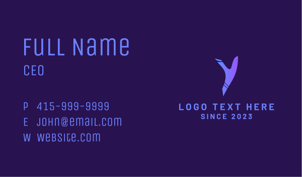 Purple Letter Y Business Card Design Image Preview