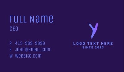Purple Letter Y Business Card Image Preview