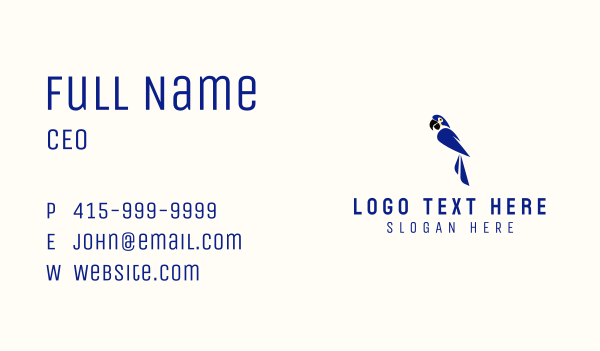 Blue Macaw Mascot Business Card Design Image Preview