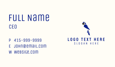 Blue Macaw Mascot Business Card Image Preview