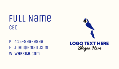 Blue Macaw Mascot Business Card
