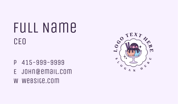 Sundae Ice Cream Business Card Design Image Preview