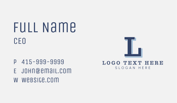 Blue Letter Business Business Card Design