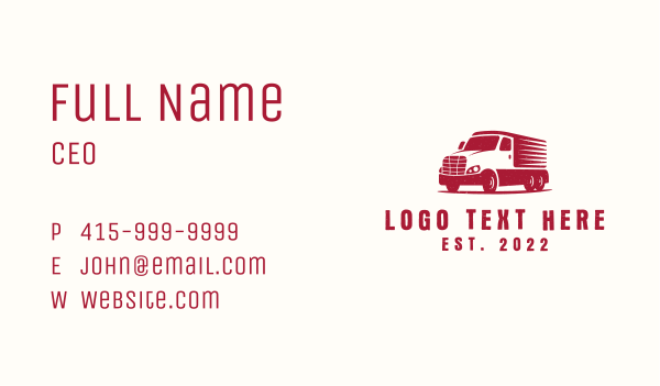 Logistic Forwarding Truck Business Card Design Image Preview