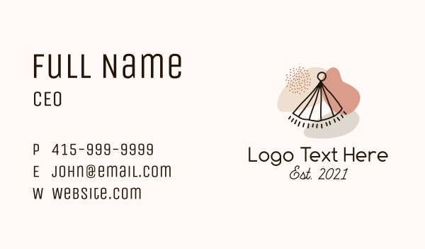 Paper Fan Earring Business Card Design Image Preview