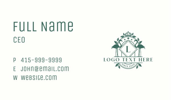 Luxury Crown Flamingo Business Card Design Image Preview