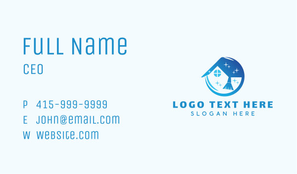 Sparkle Broom House Cleaning Business Card Design Image Preview