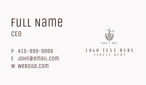 Fashion Sewing Needle Business Card Design Image Preview