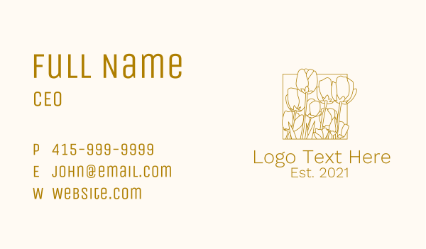 Minimalist Tulips Business Card Design Image Preview