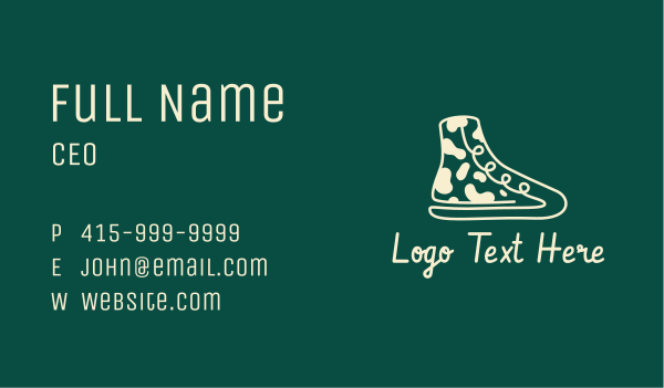 Camouflage Sneakers Business Card Design Image Preview