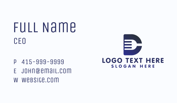 Blue Fork Letter D Business Card Design Image Preview
