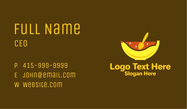Banana Oatmeal Bowl  Business Card Design Image Preview