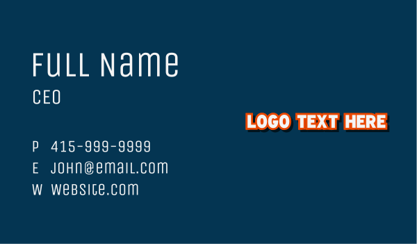 Generic Pop Art Wordmark Business Card Design Image Preview