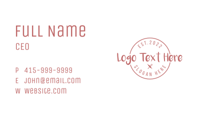 Homemade Pastry Wordmark  Business Card