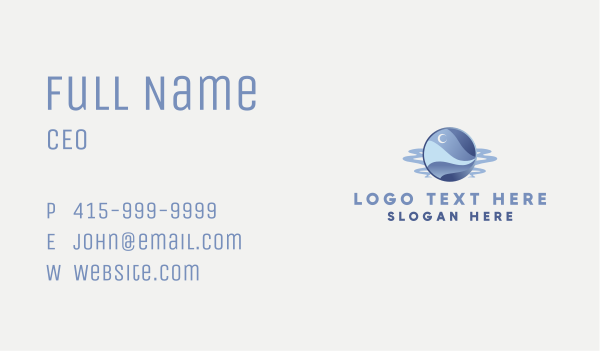 Blue Abstract Waves Business Card Design Image Preview