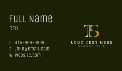 Classy Letter T & S Business Card Image Preview