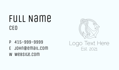 Nautical Anchor Rope Business Card