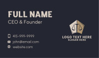Justice Legal Scale Business Card Design