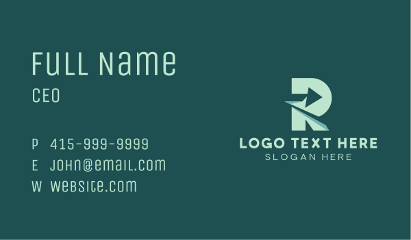 Arrow Direction Letter R Business Card Design Image Preview